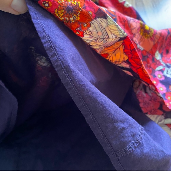 SOLD Garnet Hill floral cotton midi dress V neck fit and flare 10P 10 Petite - Picture 6 of 9